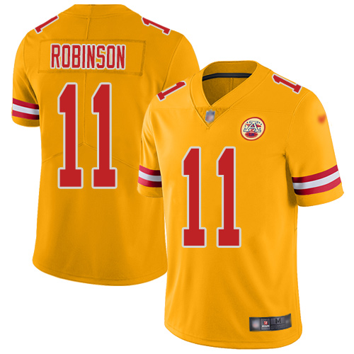 Nike Chiefs #11 Demarcus Robinson Gold Youth Stitched NFL Limited Inverted Legend Jersey